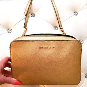 Gold Michael Kors Crossbody Purse